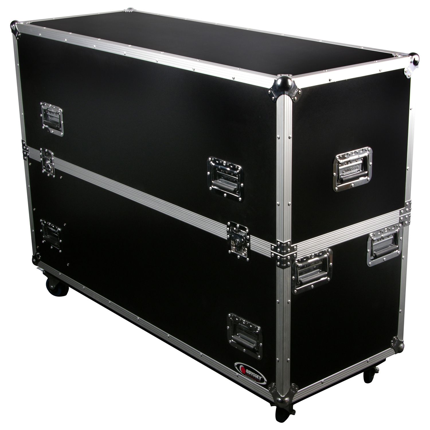 Dual 50" Flat Screen Monitor Flight Case with Casters - Image 2