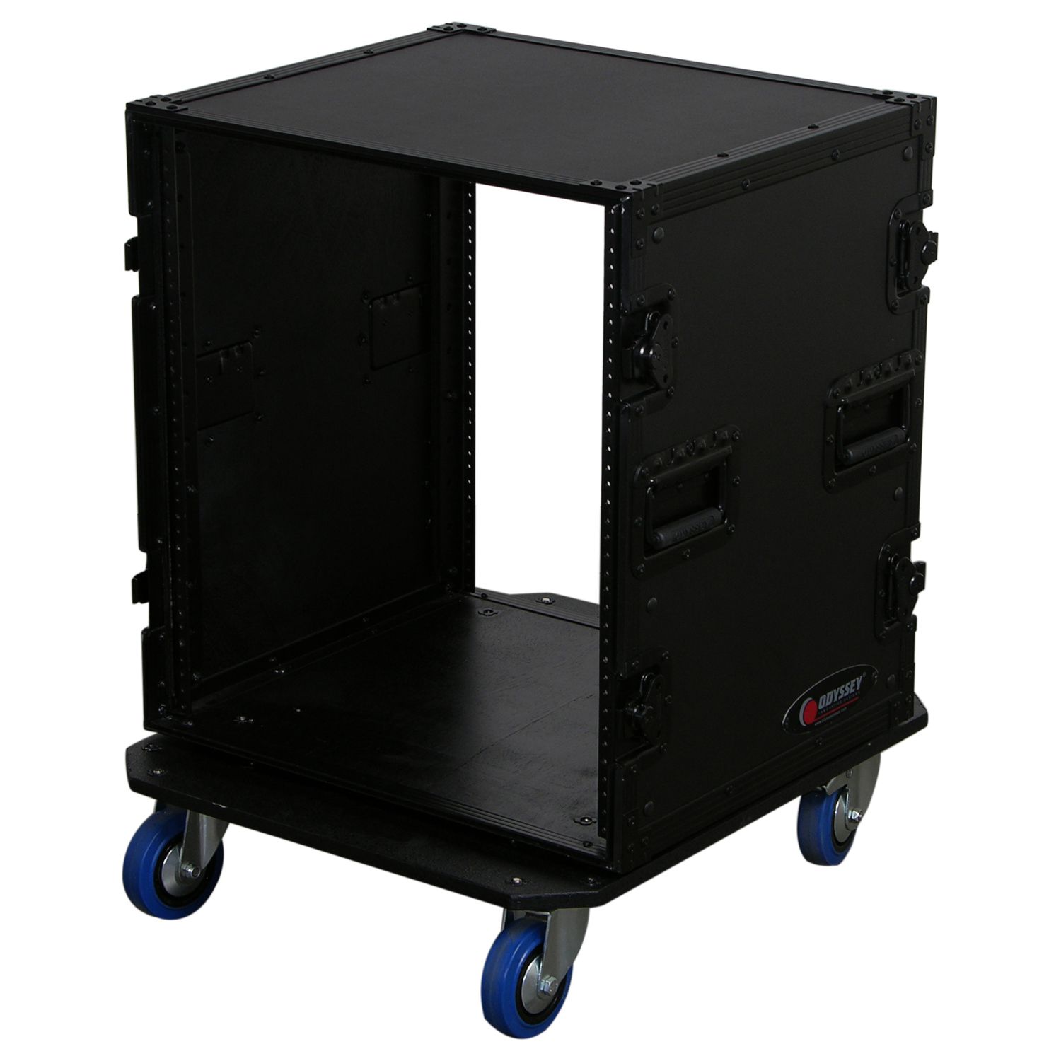 Black 12U Pro Amp Rack with Casters - Image 3