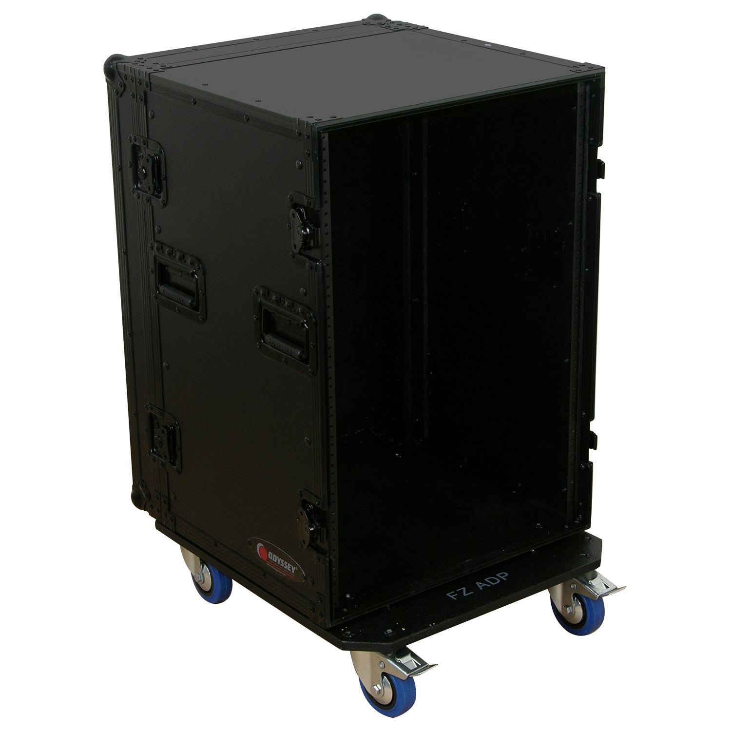 Black 16U Pro Amp Rack with Casters - Image 2