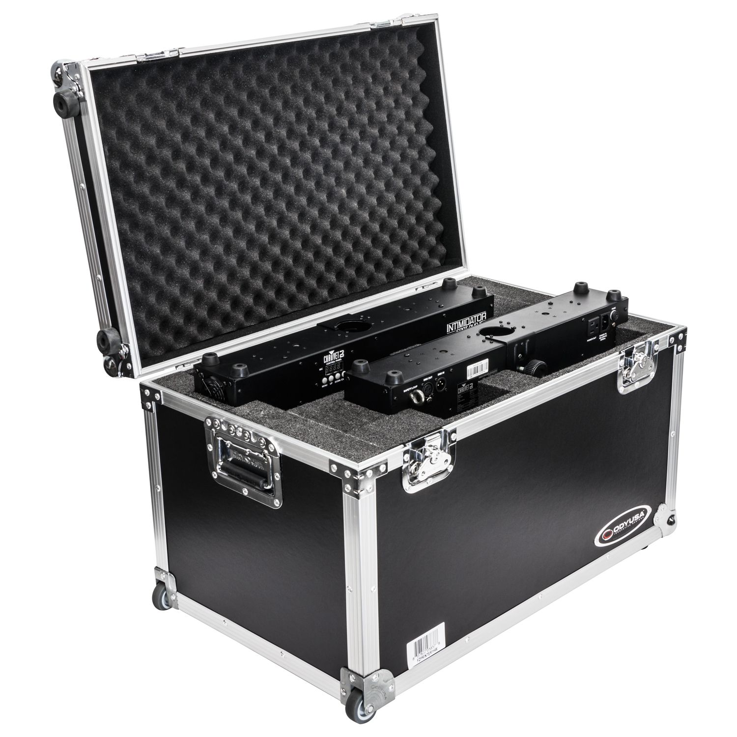 Dual Chauvet Intimidator Spot Duo 155 Flight Case with Pullout Handle and Wheels - Image 3