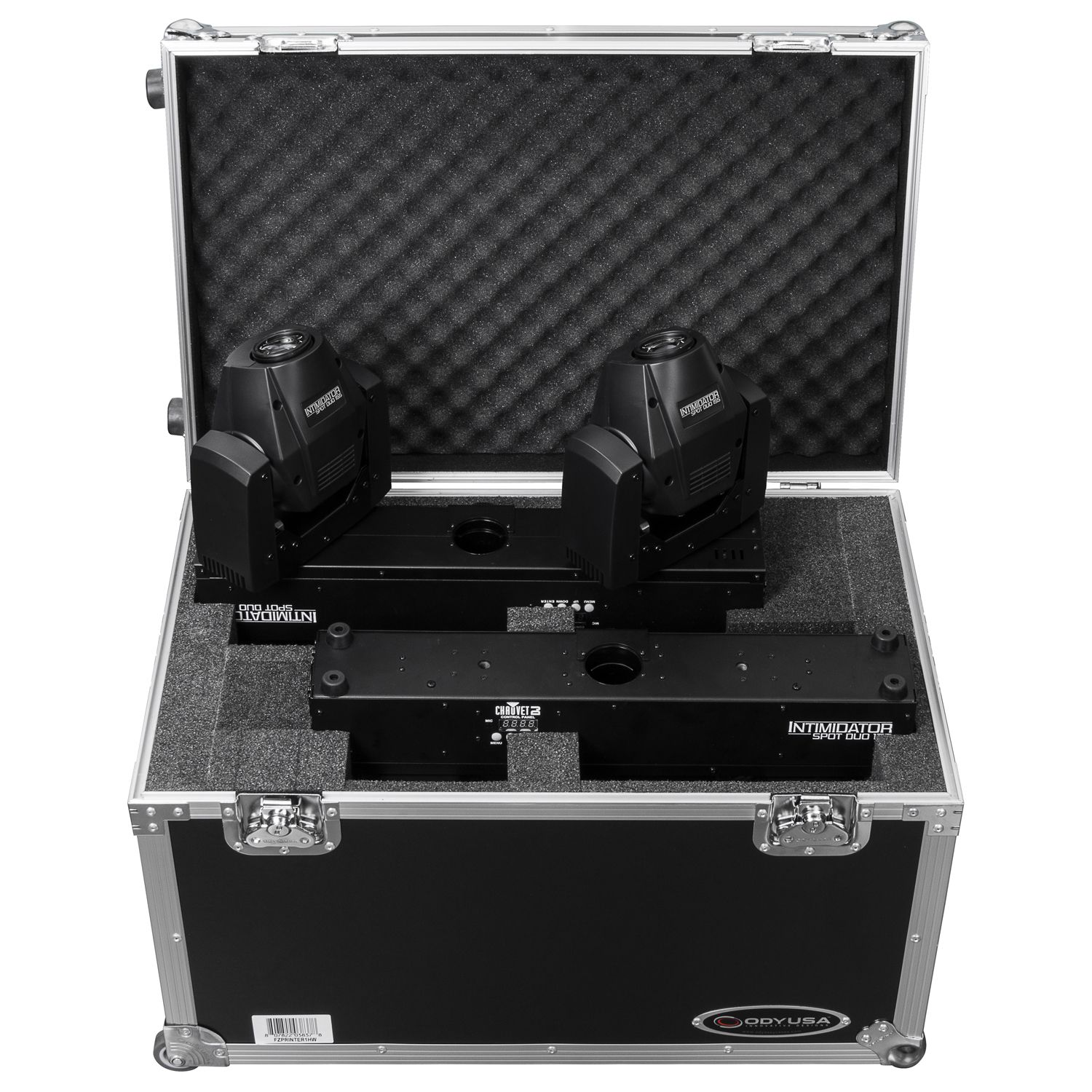 Dual Chauvet Intimidator Spot Duo 155 Flight Case with Pullout Handle and Wheels - Image 5