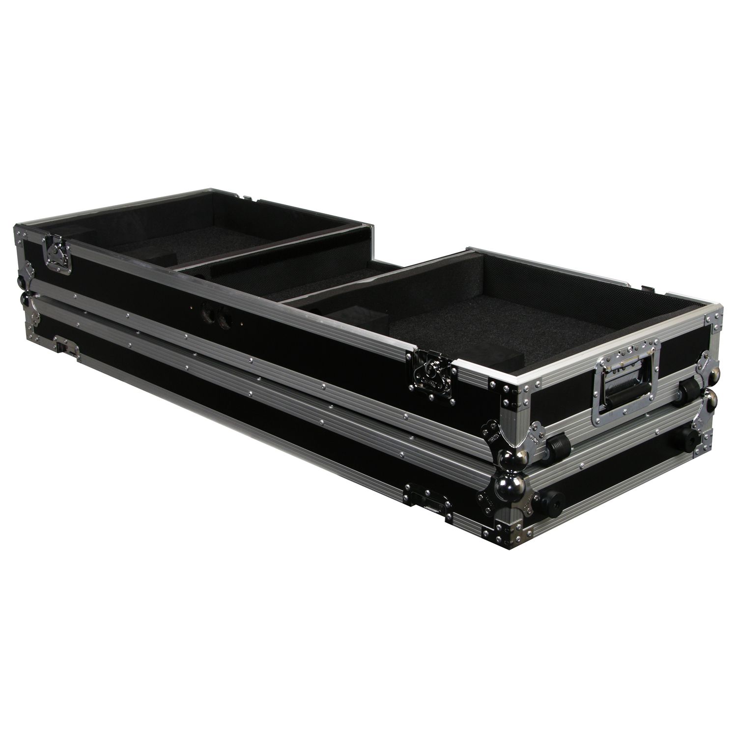 10" Format DJ Mixer and Two Standard Position Turntables Flight Coffin Case with Wheels - Image 5