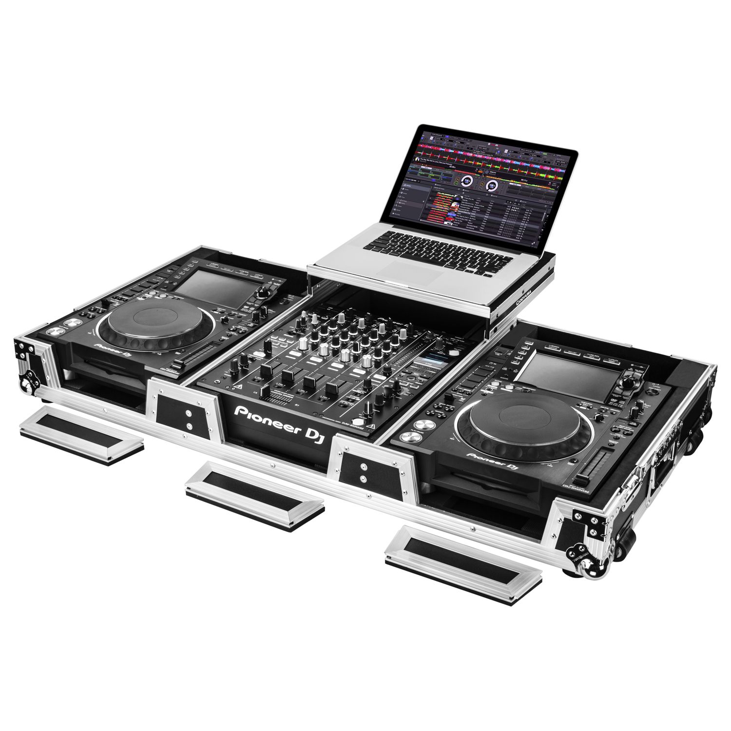 Extra Deep Glide Style DJ Coffin for 12" Format Mixers and Large Media Players