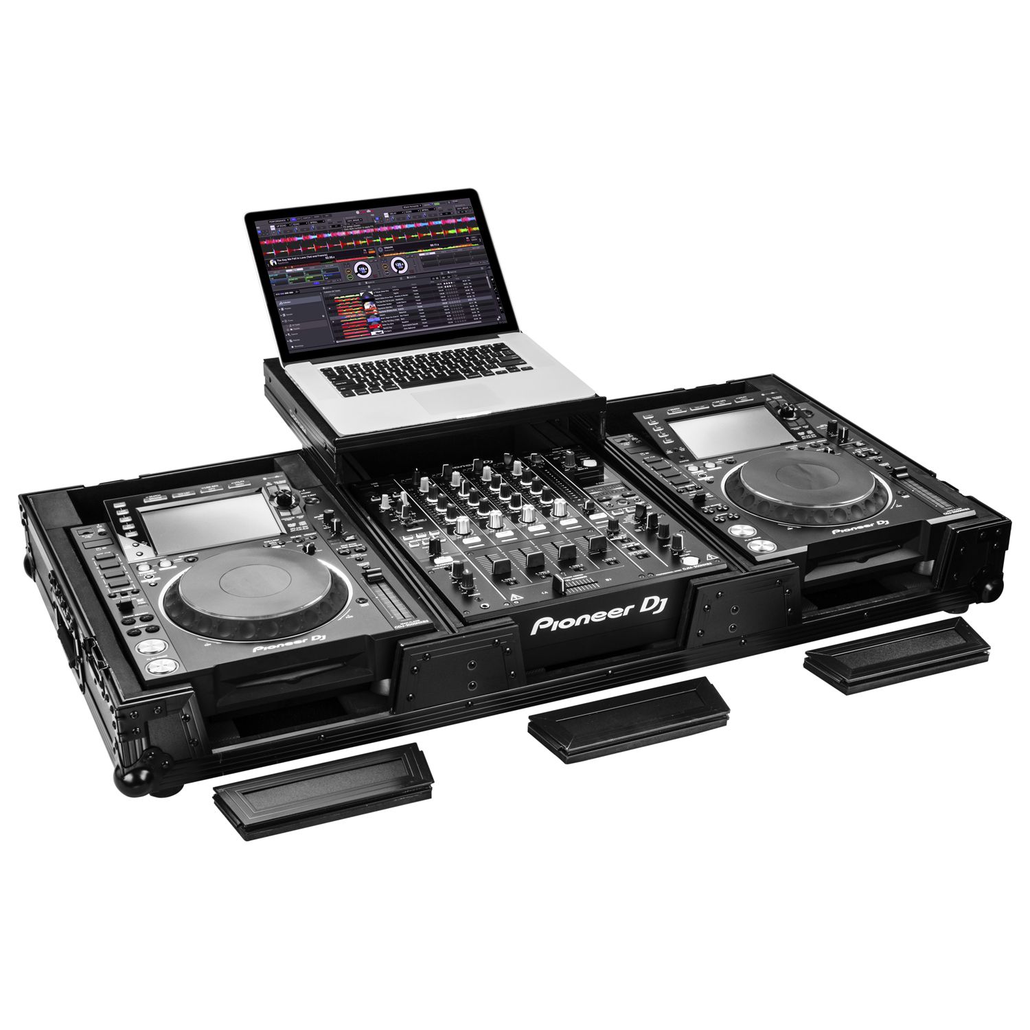 Black Extra Deep Glide Style DJ Coffin for 12" Format Mixers and Large Media Players - Image 3