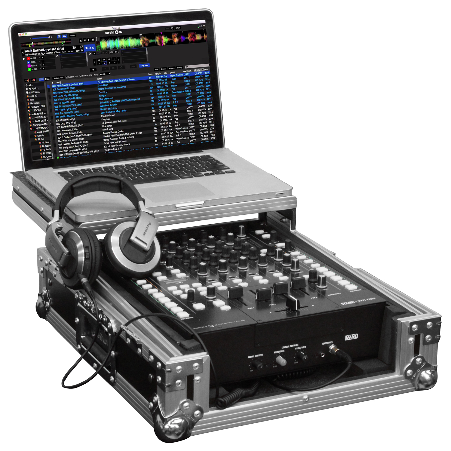 Rane Sixty-Four 12" Mixer Flight Case with Glide Platform - Image 2