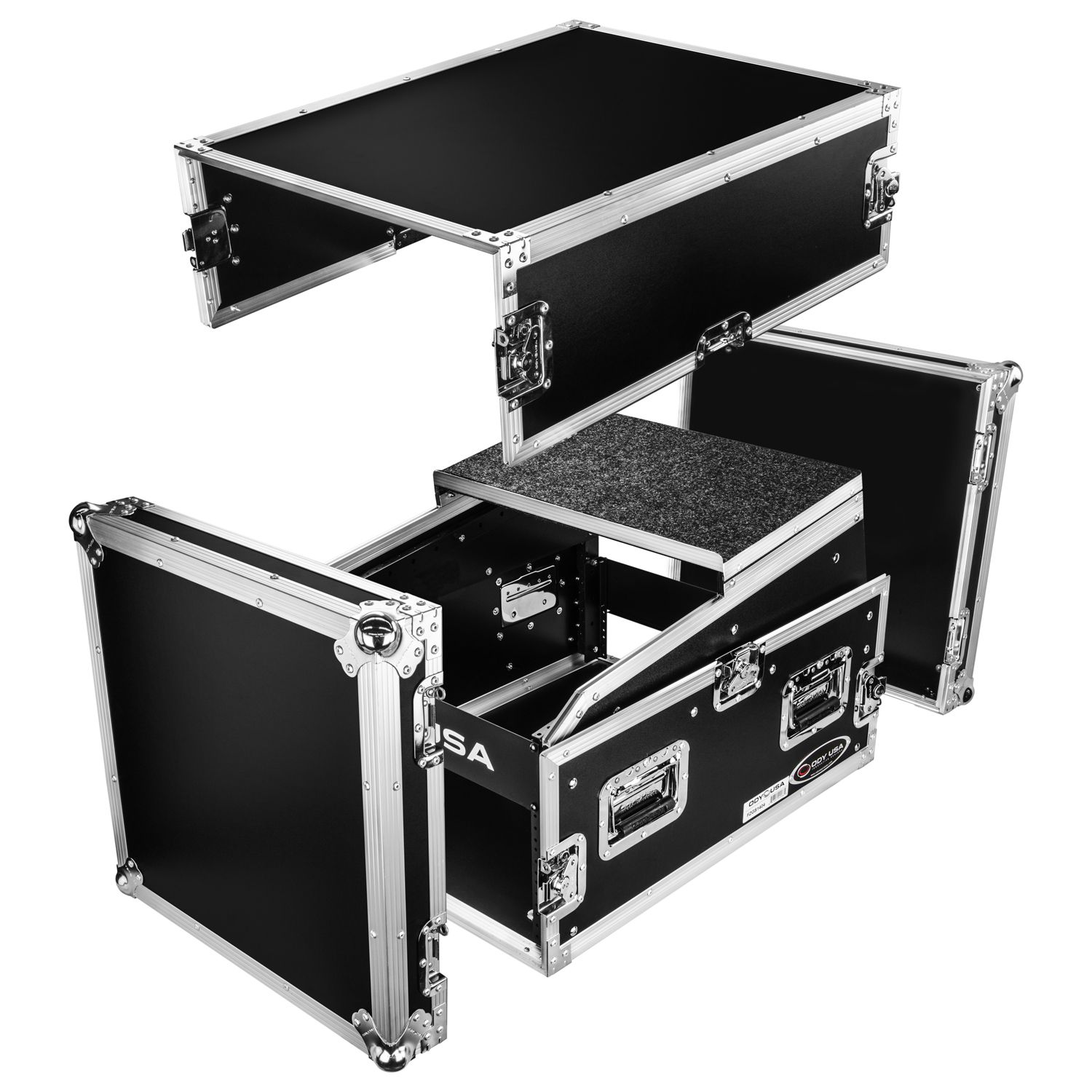 14U Top Slanted 4U Bottom Vertical Pro Combo Rack with Glide Platform
