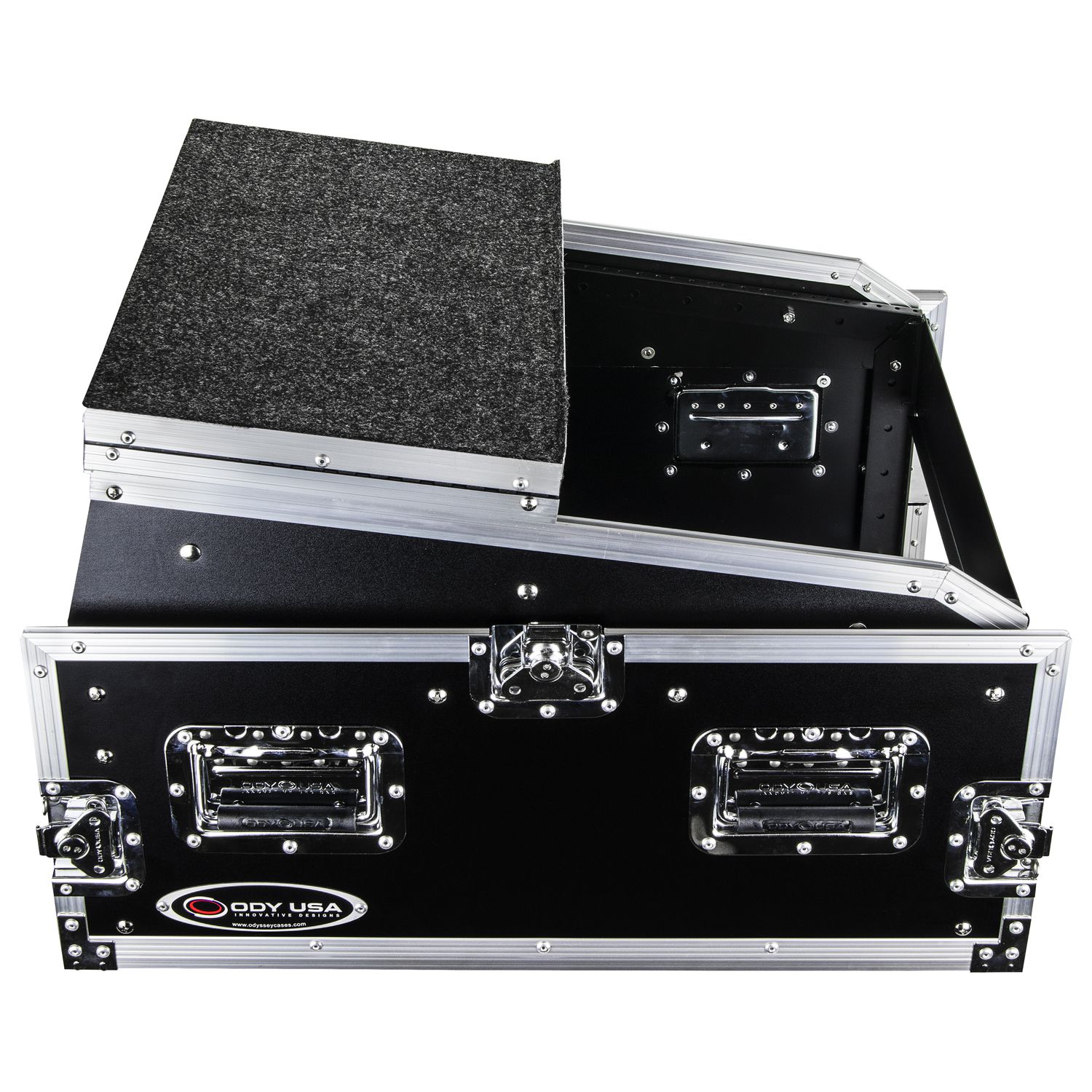 14U Top Slanted 4U Bottom Vertical Pro Combo Rack with Glide Platform - Image 7