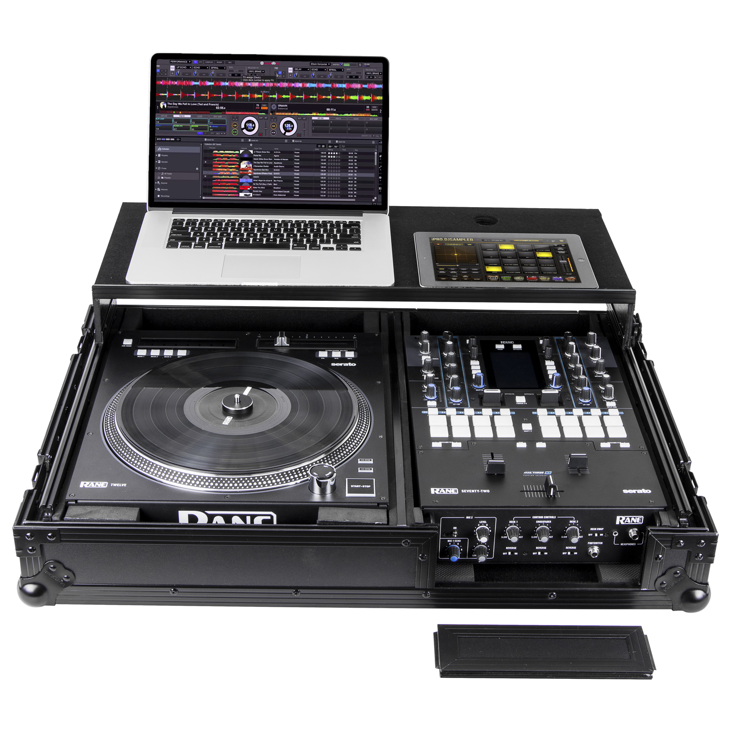 Black Reversible Compact Rane Twelve and Rane Seventy / Seventy-Two Battle DJ Coffin Flight Case with Glide Platform - Image 2