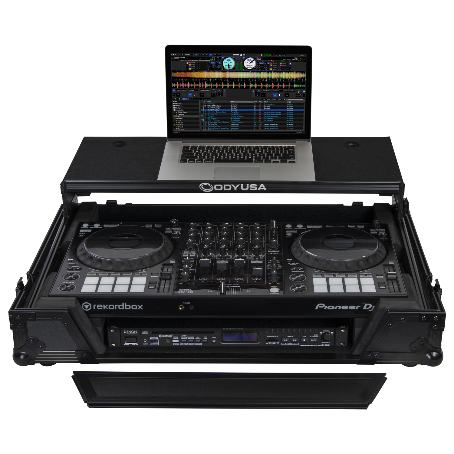 Pioneer DDJ-1000 / DDJ-1000SRT Case in Black with 1U Rack Space and Patented Glide Platform - Image 2