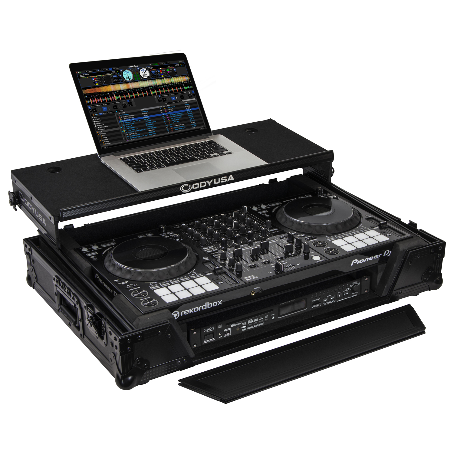 Pioneer DDJ-1000 / DDJ-1000SRT Case in Black with 1U Rack Space and Patented Glide Platform - Image 3