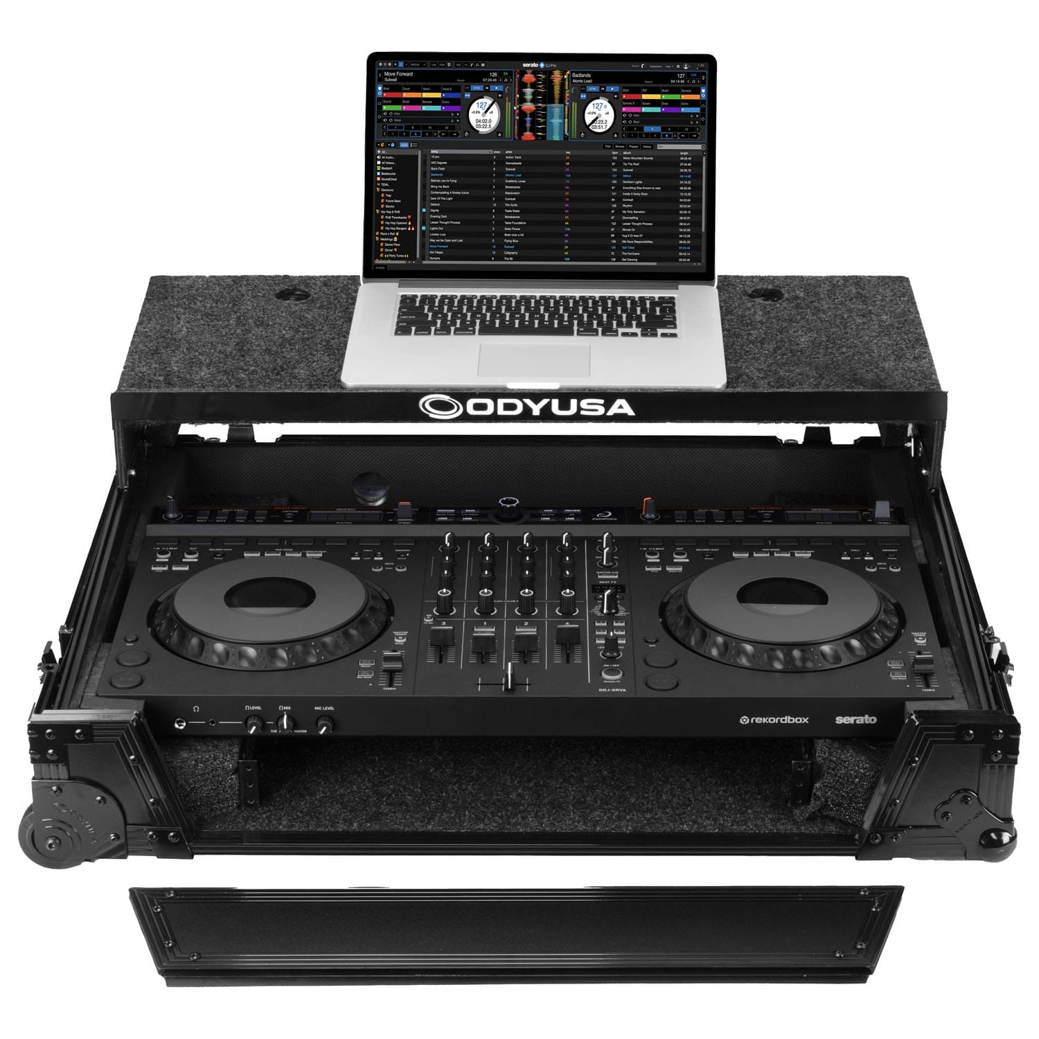 AlphaTheta DDJ-GRV6 1U Case in Black with Patented Glide Platform and Corner Wheels - Image 2