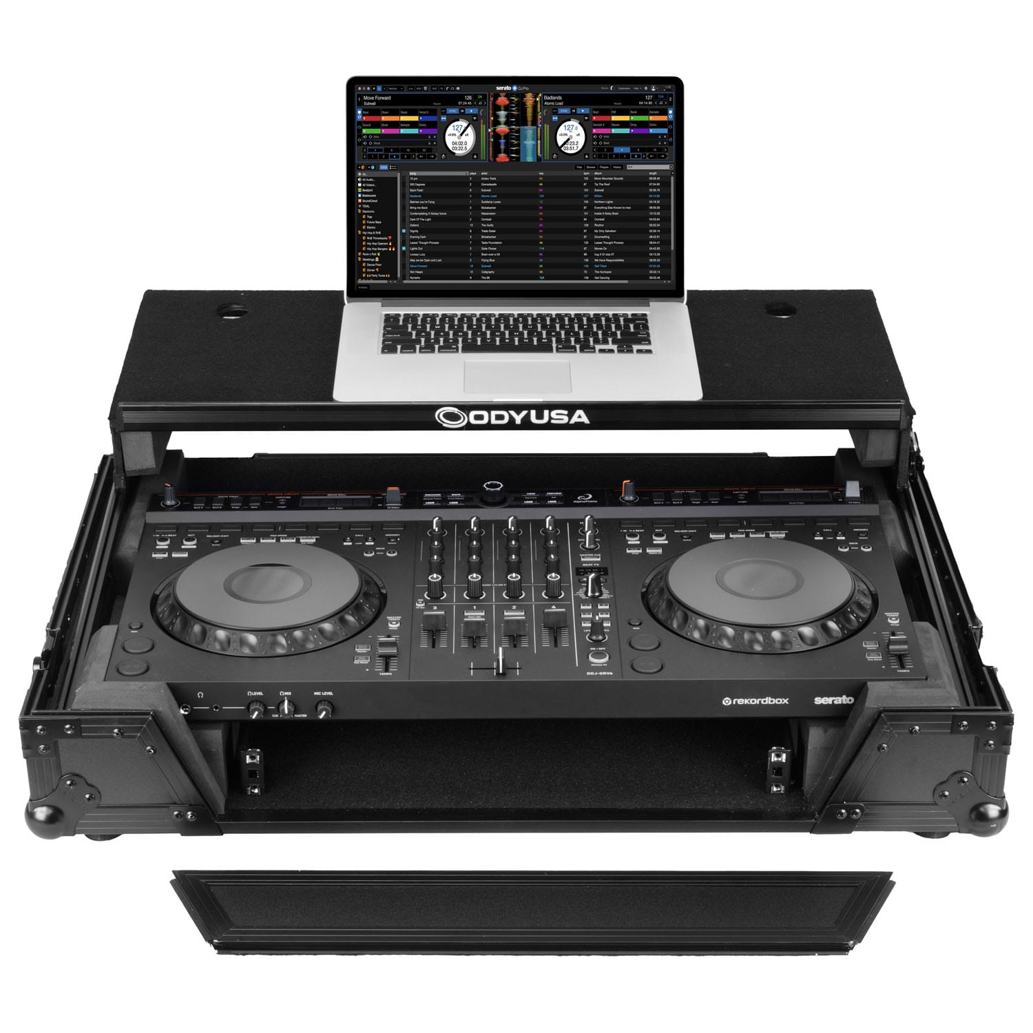 AlphaTheta DDJ-GRV6 Case in Black with 1U Rack Space and Patented Glide Platform - Image 2