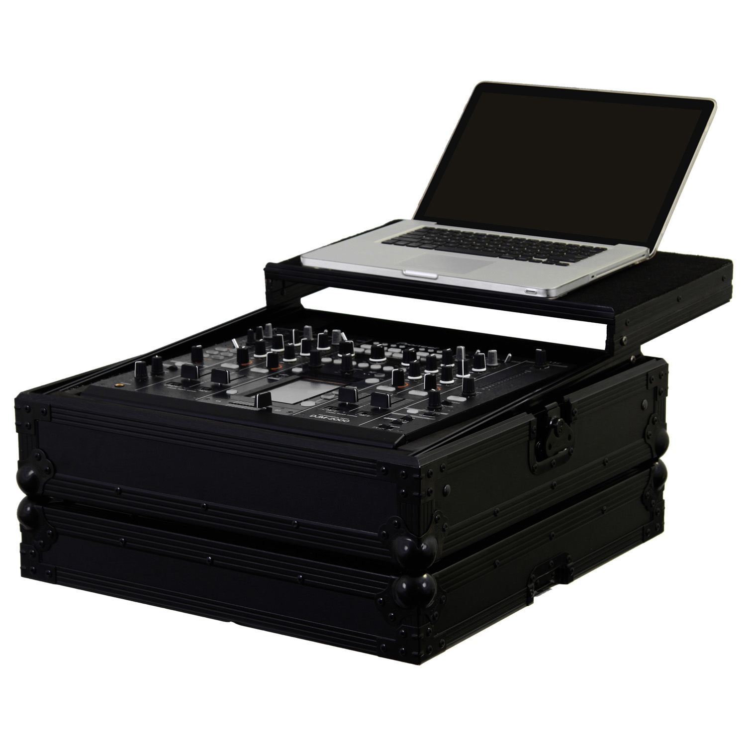 Black Pioneer DJM-2000 / DJM-2000NXS Mixer Flight Case with Glide Platform