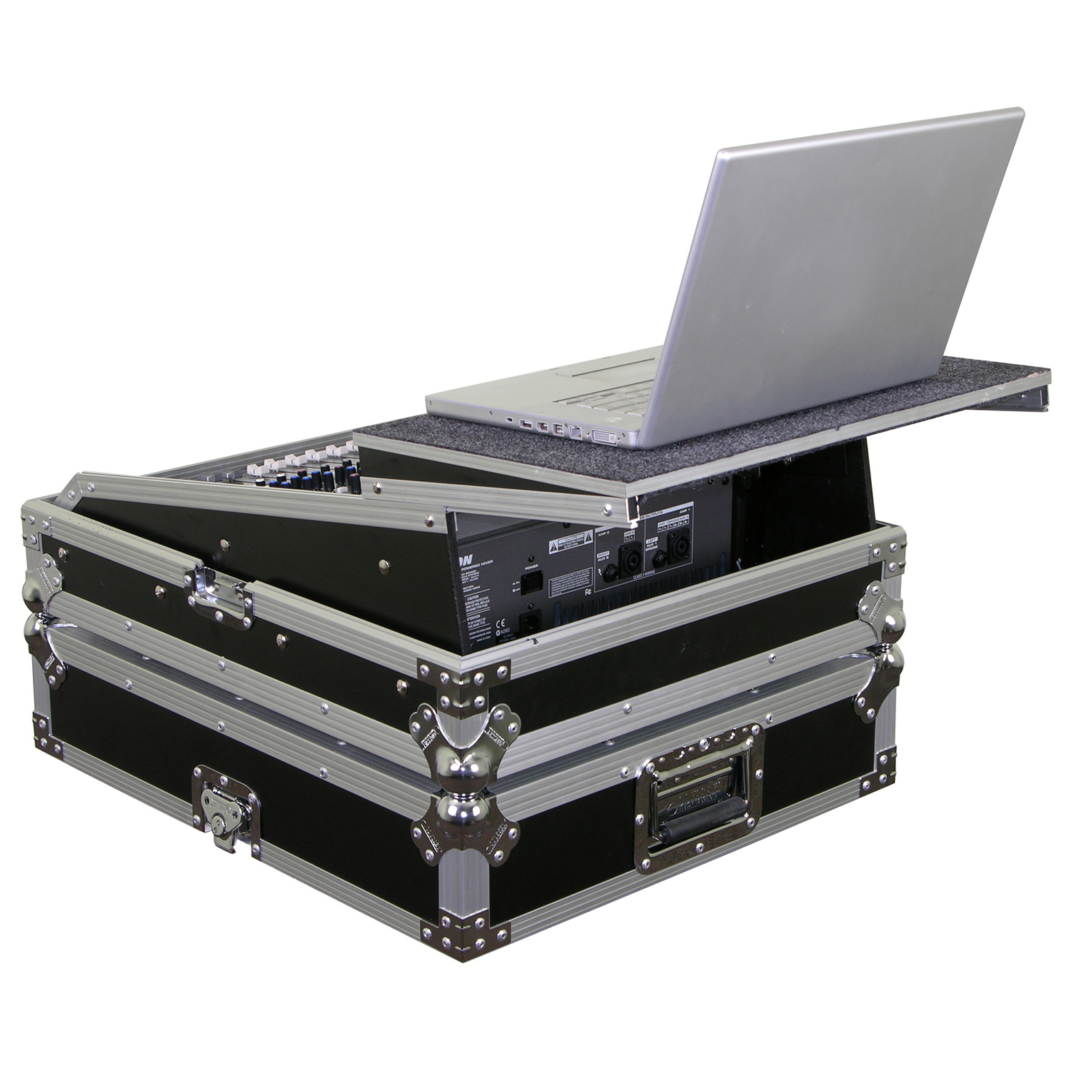Universal 12U Rack Mountable Mixer Flight Case with Glide Platform - Image 2