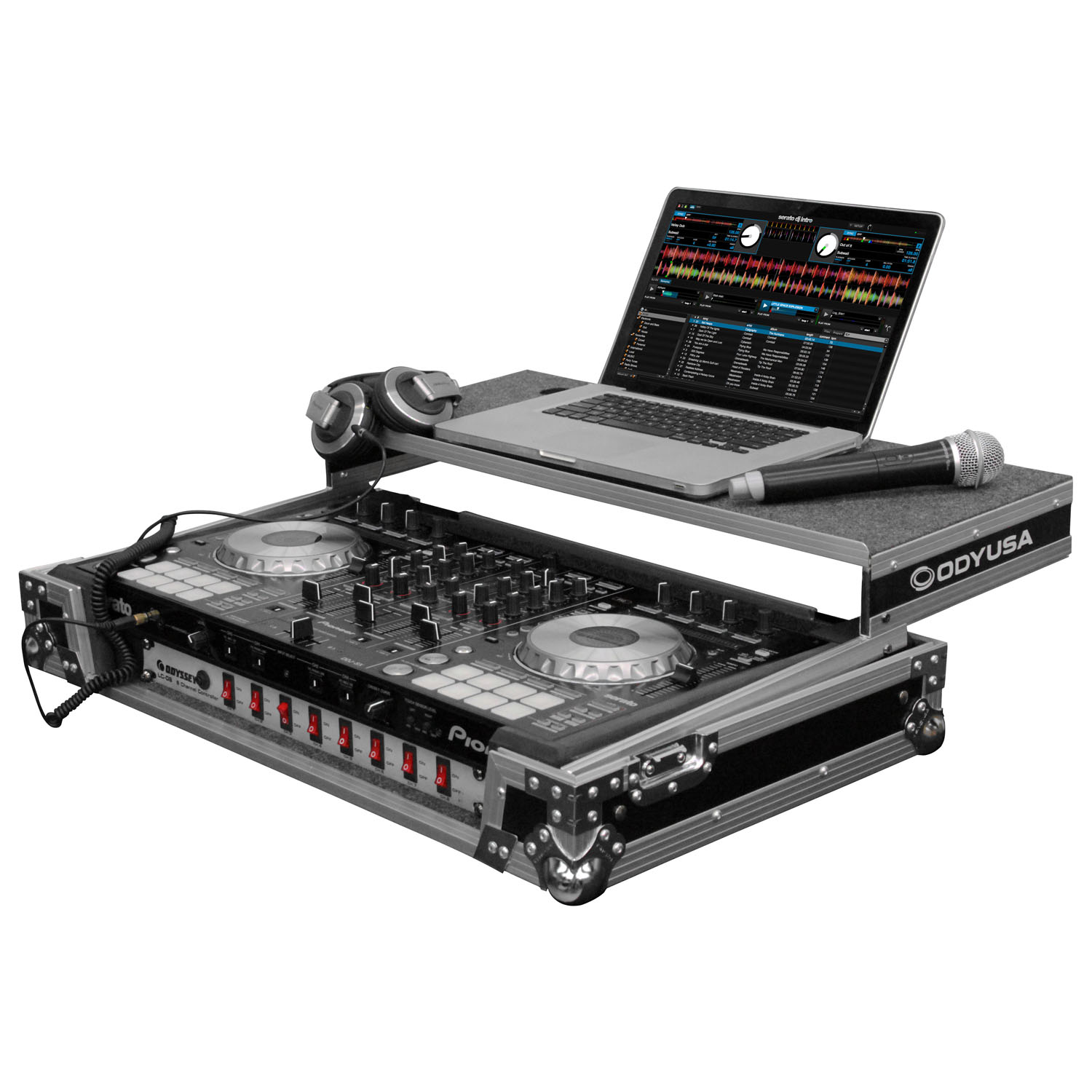 Pioneer DDJ-RX / SX / SX2 / SX3 Flight Case with 1U Rack Space and Glide Platform - Image 13
