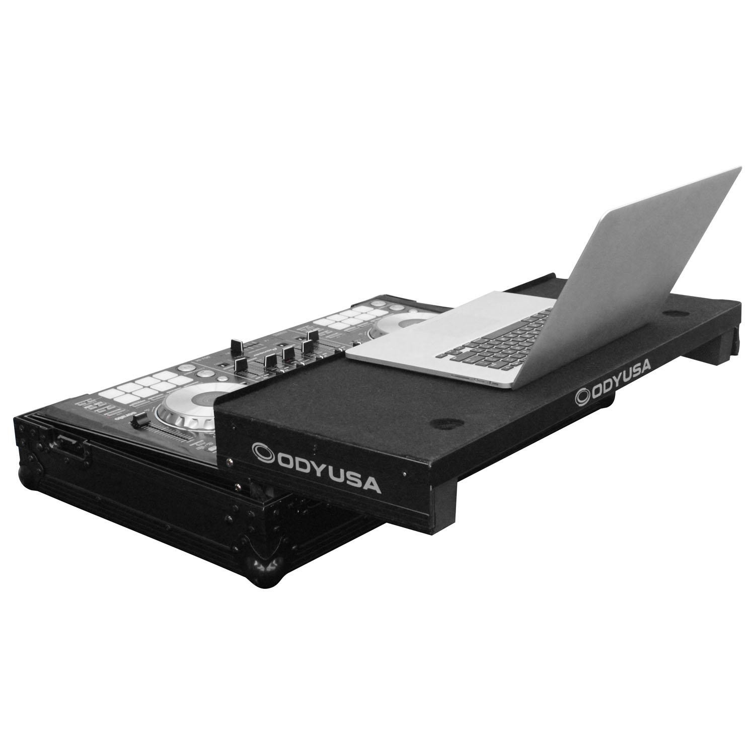 Black Pioneer DDJ-RX / SX / SX2 / SX3 Flight Case with 1U Rack Space and Glide Platform - Image 6