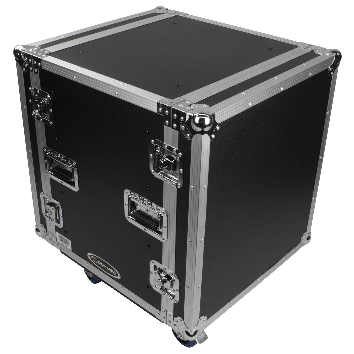 12U Shock Mount Rack Flight Case with Wheels - Image 3