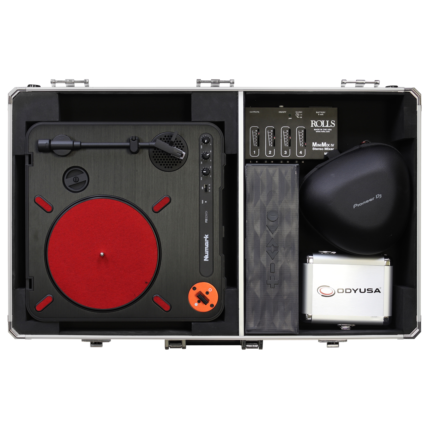 KROM Series Black Numark PT01 Portablist Case with Side Compartment - Image 9