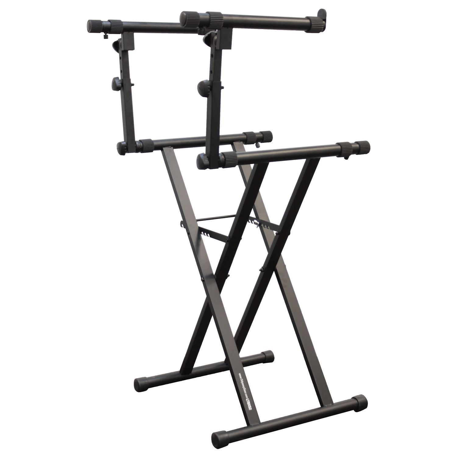Black Heavy-Duty Two Tier X-Stand for DJ Coffins and Controller Cases - Image 4