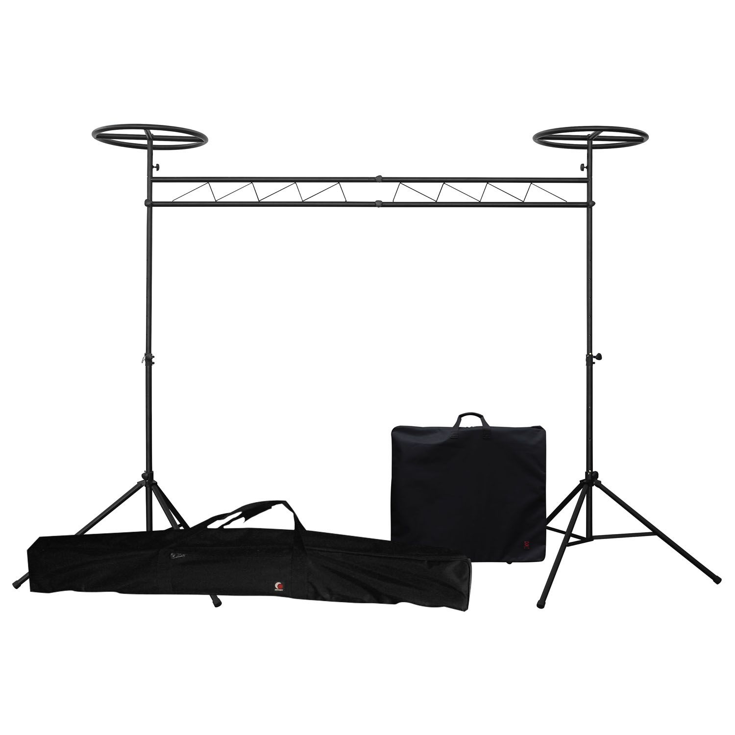 Black 10' Wide Halo Ring Mobile Lighting System with Carrying Bags