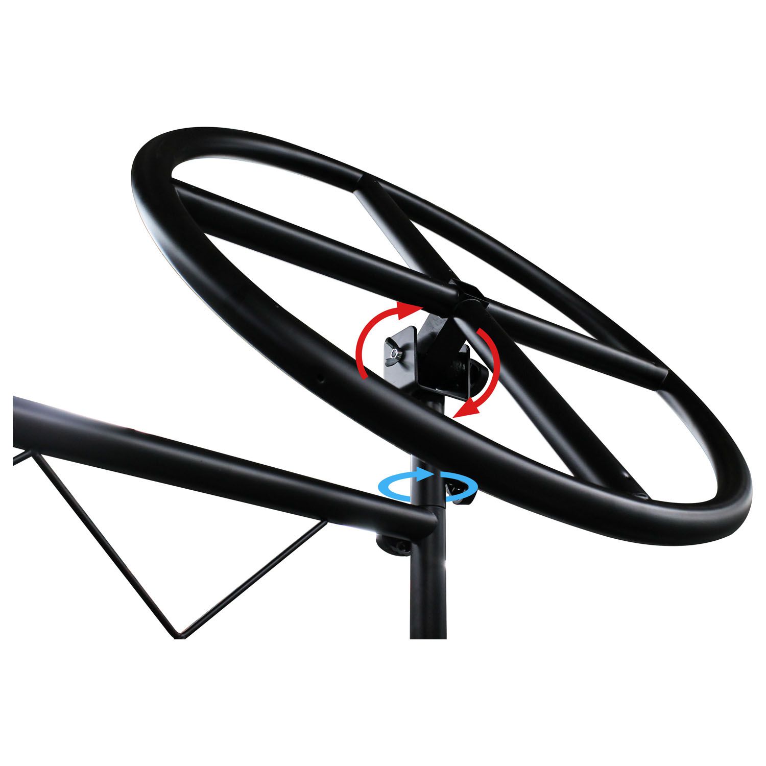 Black 10' Wide Halo Ring Mobile Lighting System with Height Adjstable Crank - Image 4