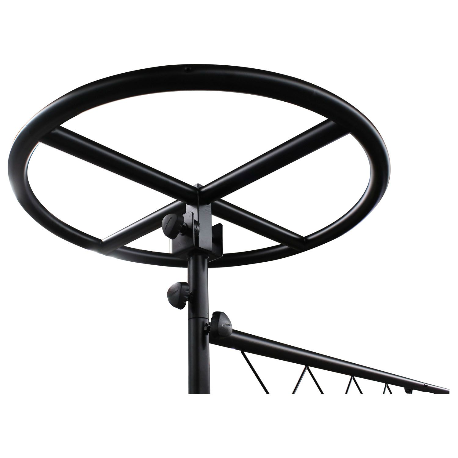 Black 10' Wide Halo Ring Mobile Lighting System with Height Adjstable Crank - Image 6