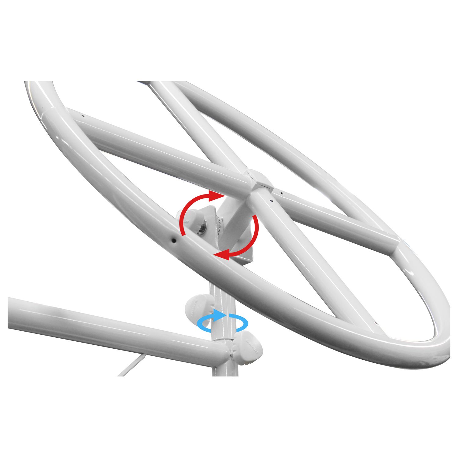 White 10' Wide Halo Ring Mobile Lighting System with Height Adjstable Crank - Image 5