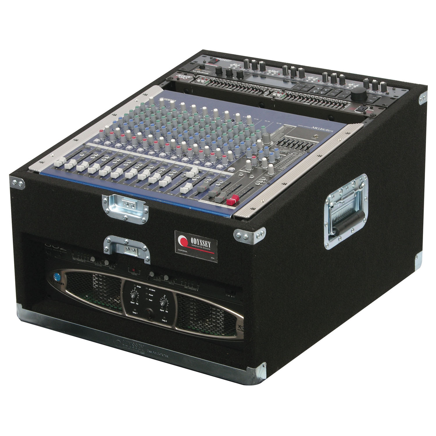 Pro 13U Top Slanted 3U Bottom Vertical Carpeted Rack Case