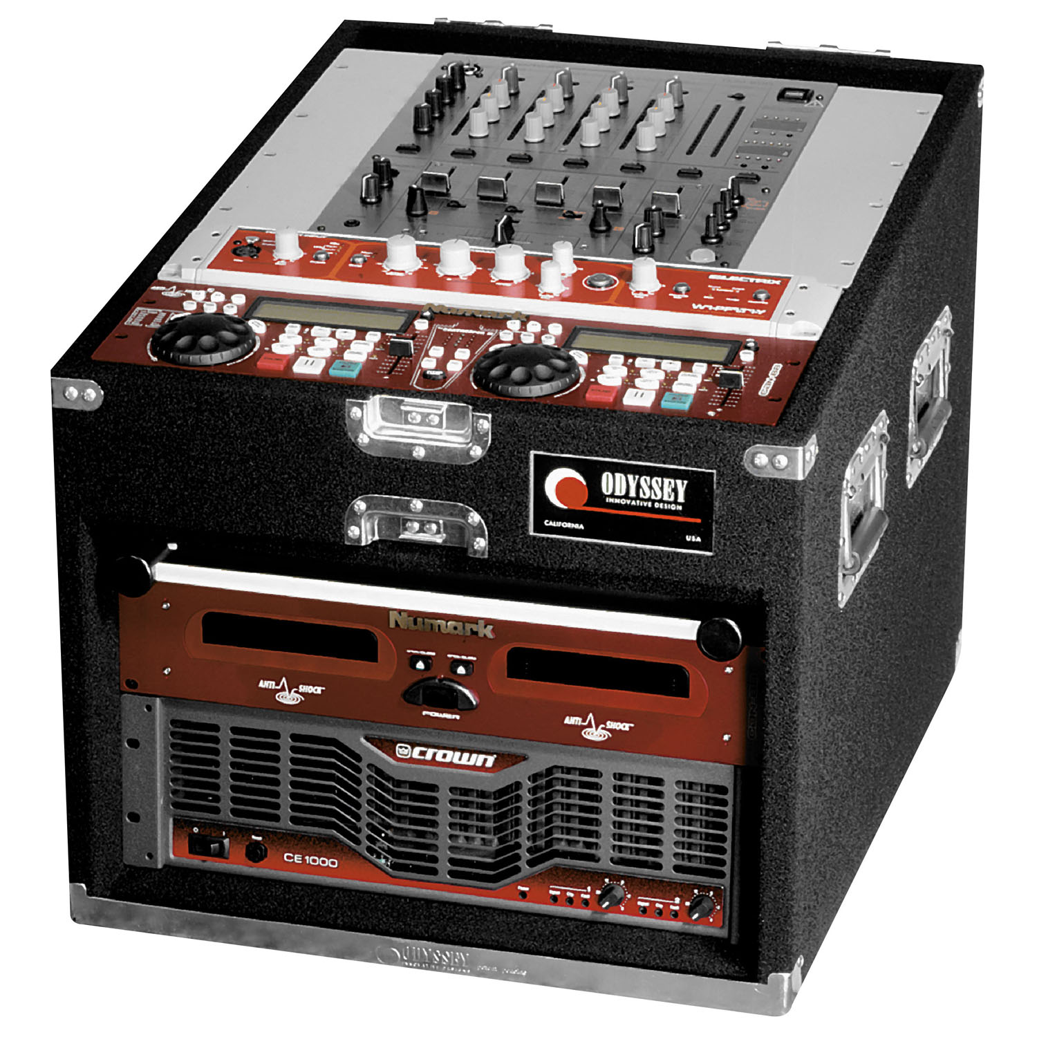 Pro 13U Top Slanted 6U Bottom Vertical Carpeted Rack Case